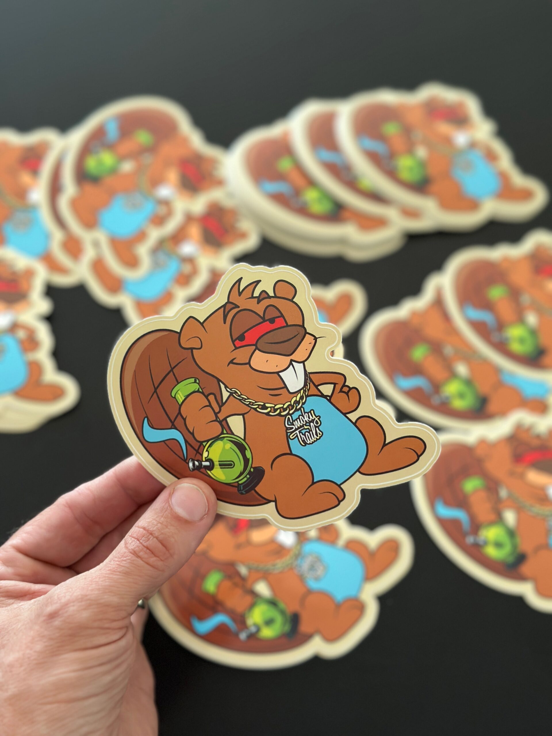 weed sticker stoned beaver