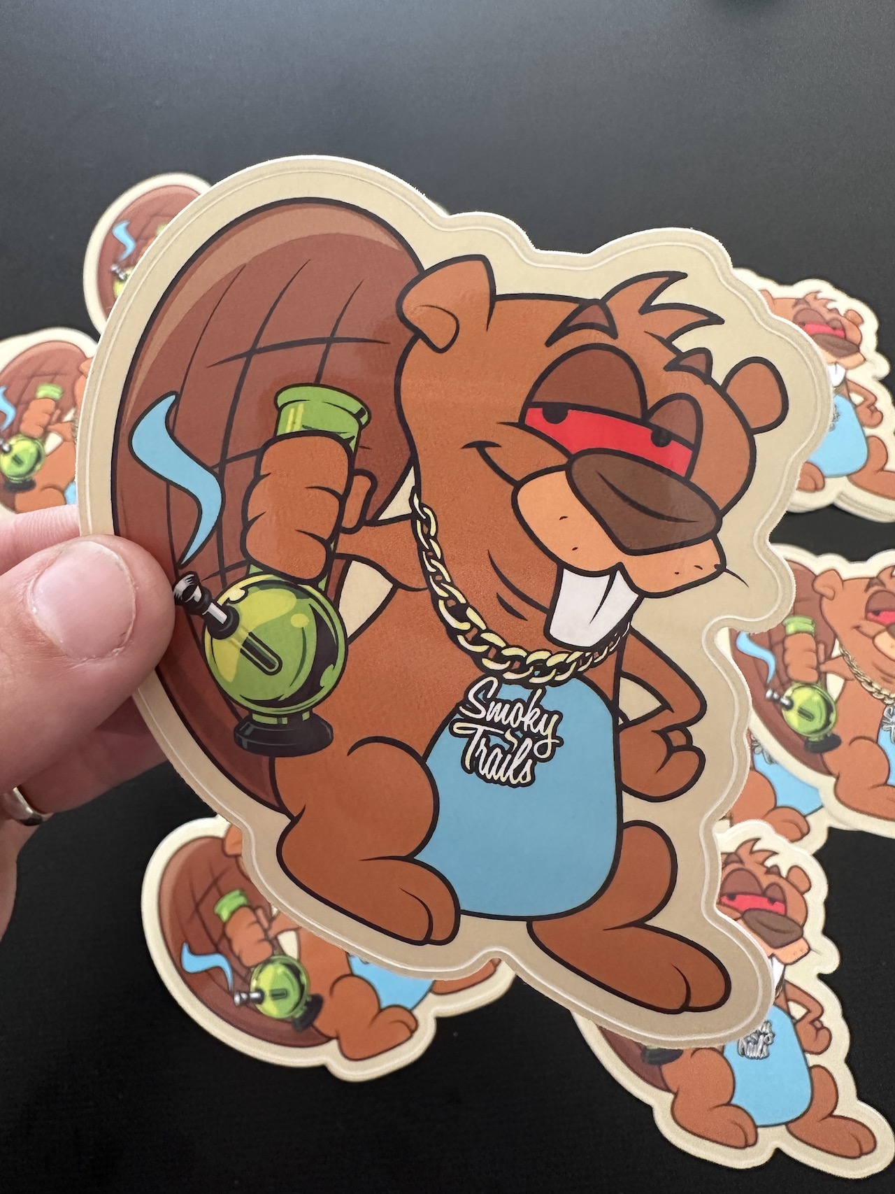 weed sticker stoned beaver